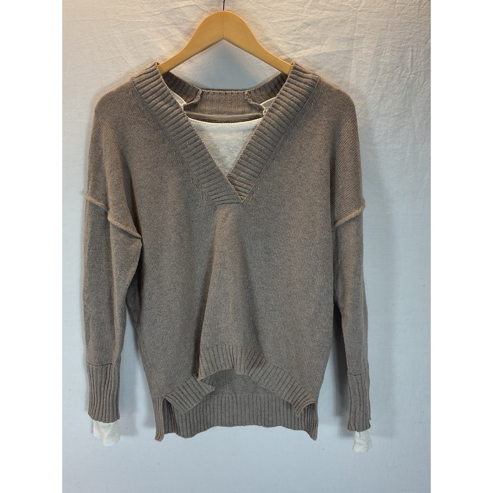 Brochu Walker Sweater Layered Cashmere Blend Minimal‎ Preppy size XS oversized